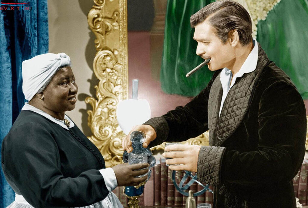 Hattie McDaniel y Clark Gable en "Lo que el viento se llevó".