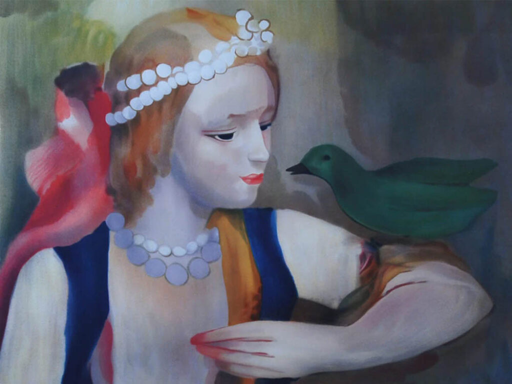 Marie Laurencin: "Niña con pájaro" (sin fecha).