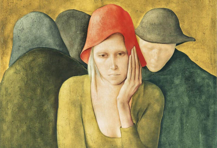 Montserrat Gudiol: "Mujer joven entre la gente" (1970), detalle.