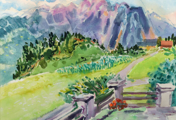 Nell Blaine: "Acherkogel con maizal" (1984).
