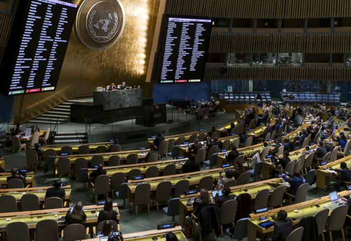 Votación en la Asamblea General de la ONU, imagen de archivo.