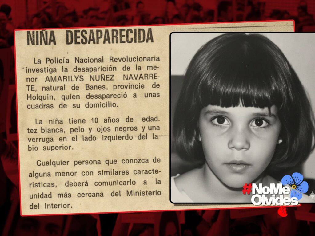Recorte de prensa del medio "Juventud Rebelde", donde se difundió la noticia de la desaparición de la niña.