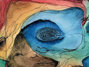 Ana Hatherly: Obra de la serie "Mapas del mundo" (1970), detalle.