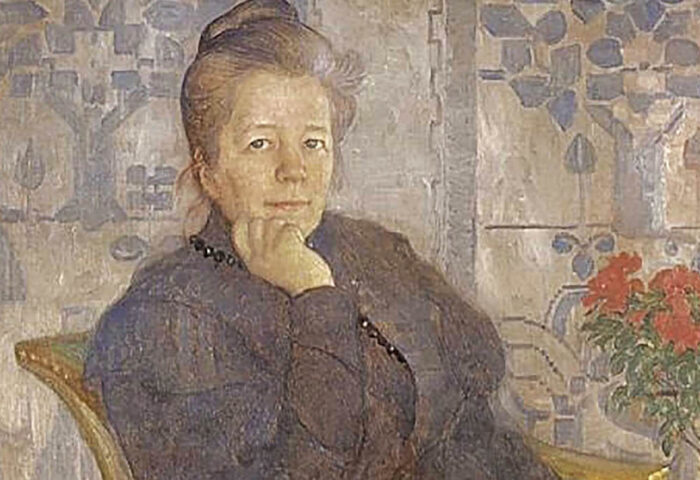 Carl Larsson: "Retrato de Selma Lagerlöf" (1908), detalle.