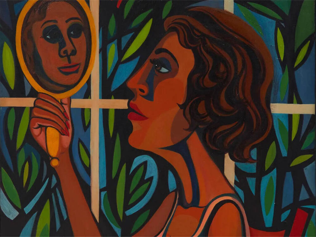 Faith Ringgold: "Mujer mirándose en el espejo" (1966), fragmento.