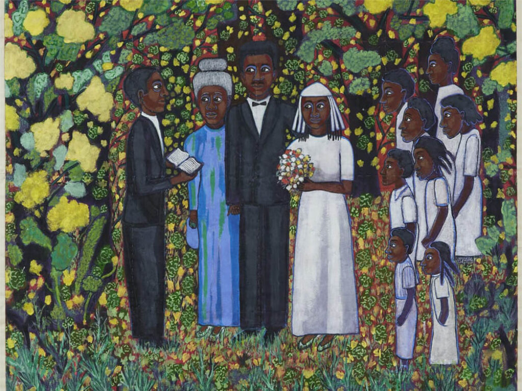 Faith Ringgold: "Nuestra boda secreta en el bosque" (2010), fragmento.