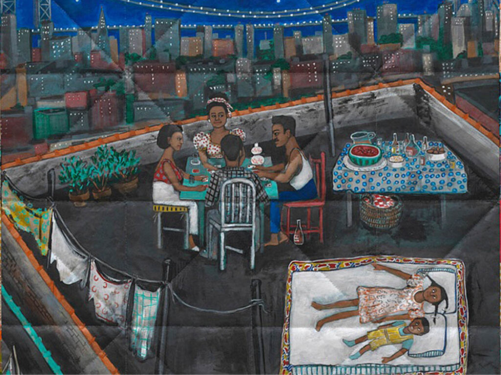 Faith Ringgold: "Playa de alquitrán" (1988), fragmento.