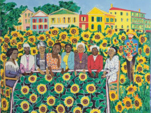 Faith Ringgold: "Tejido de girasoles en Arles" (1997), detalle.