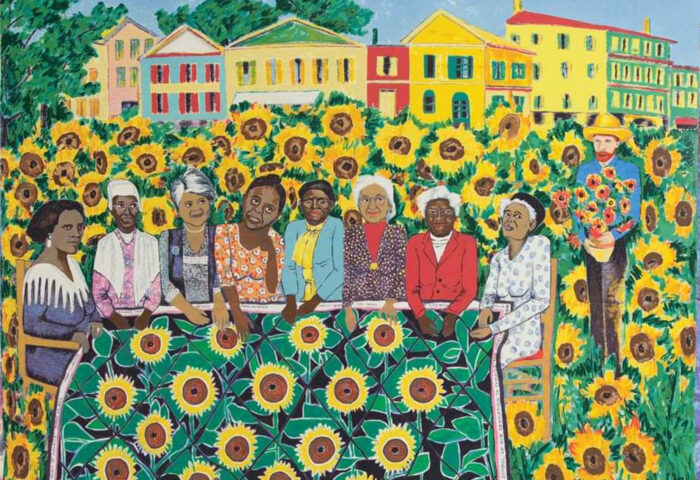 Faith Ringgold: "Tejido de girasoles en Arles" (1997), detalle.