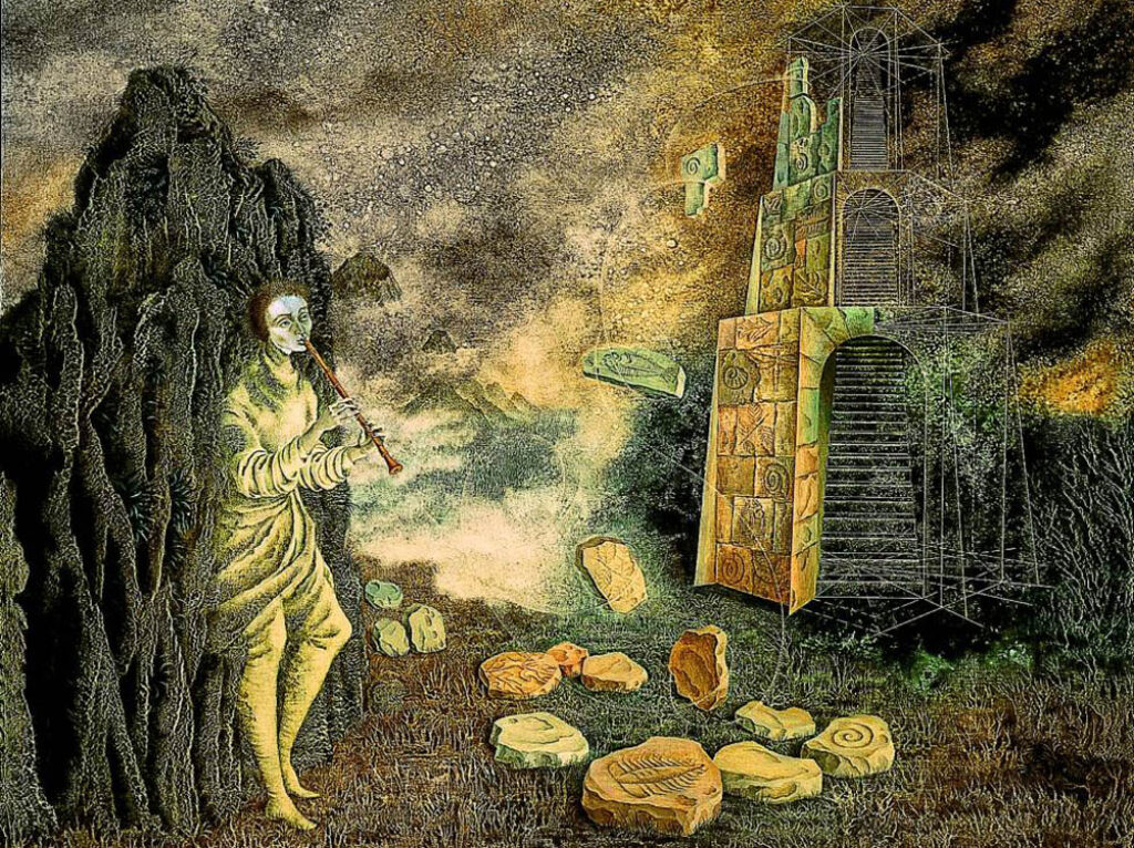 Remedios Varo: "El flautista" (1955).