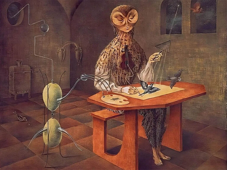 Remedios Varo: "La creación de las aves" (1957), detalle.