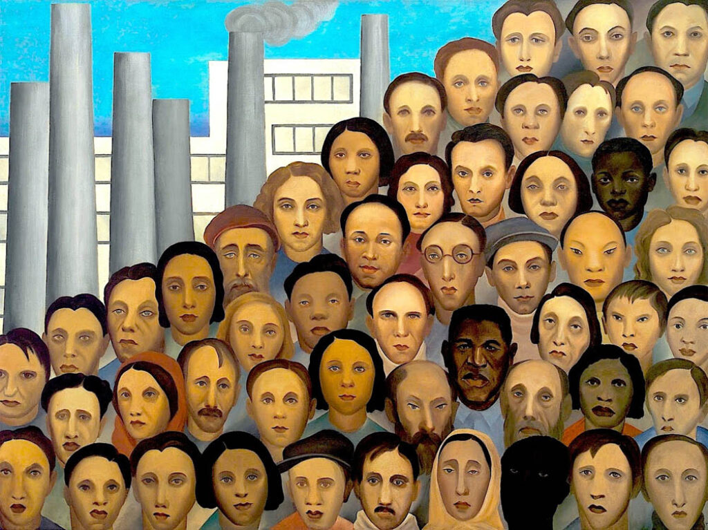 Tarsila do Amaral: "Obreros" (1933).