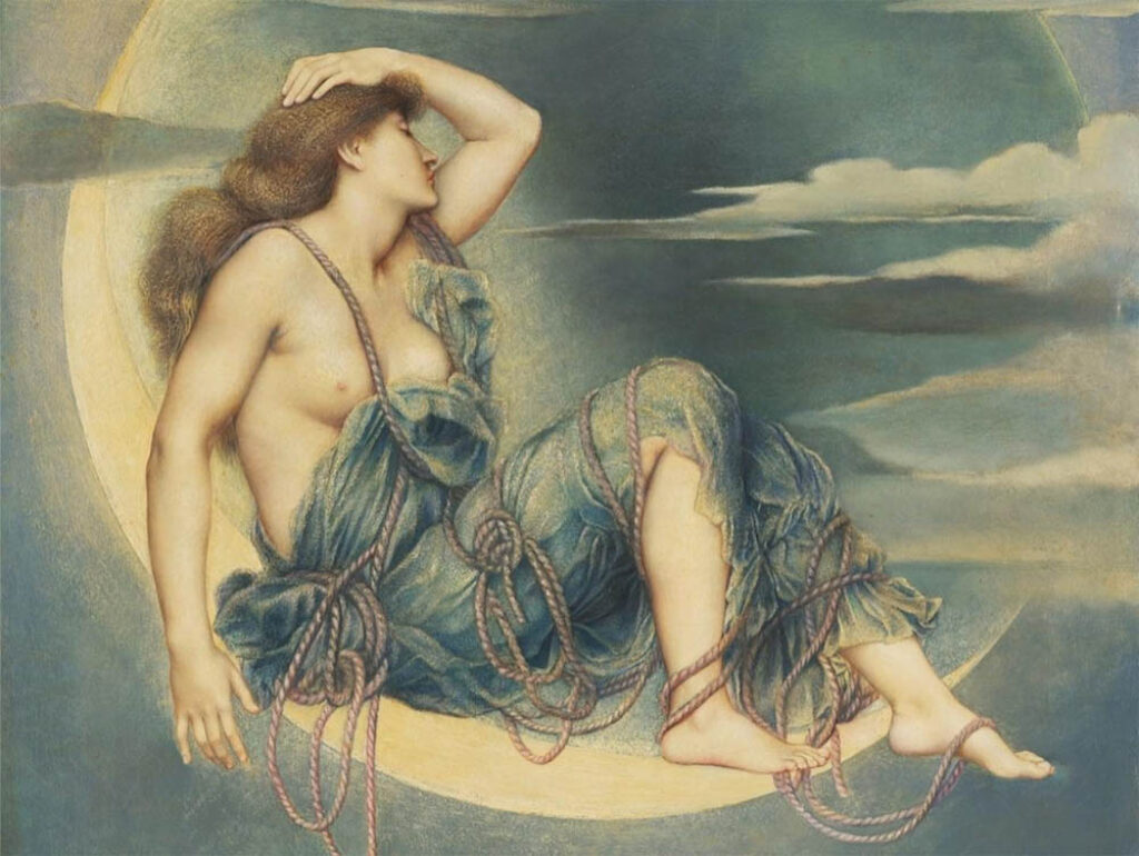 Evelyn De Morgan: "Luna" (1885), detalle.
