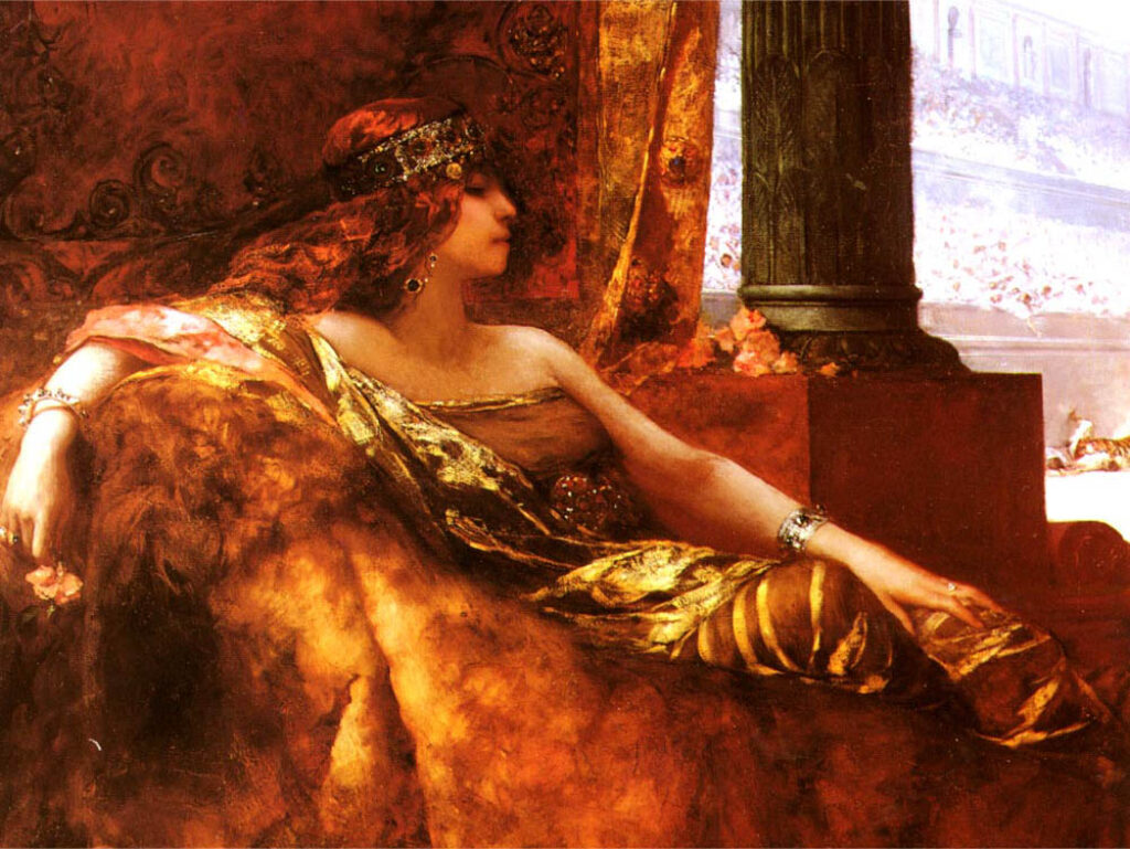 Jean-Joseph Benjamin-Constant: "La emperatriz Teodora en el Coliseo" (1887), detalle.
