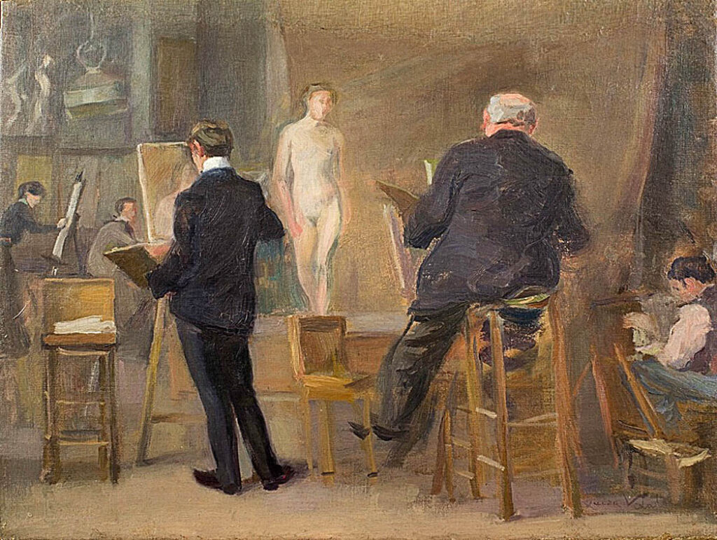 Lluïsa Vidal: "Clase en la Academia Humbert" (1901).