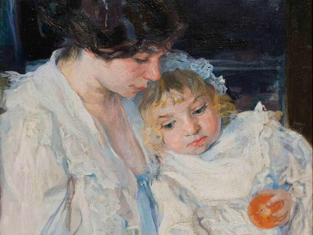 Lluïsa Vidal: "Marcelet enfermo" (1905), detalle.