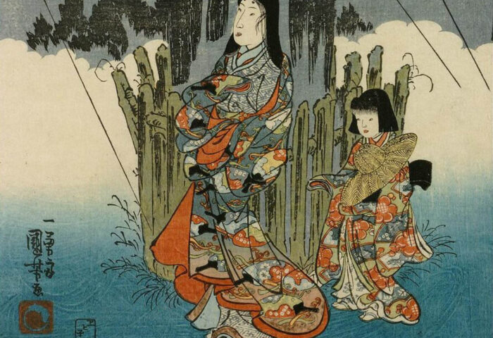 Kuniyoshi Utagawa: "Izumi Shikibu", detalle de un grabado para la antología "Cien poemas".