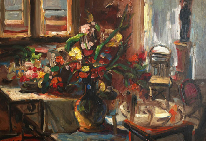 Nell Blaine: "Naturaleza muerta en interior" (1961).