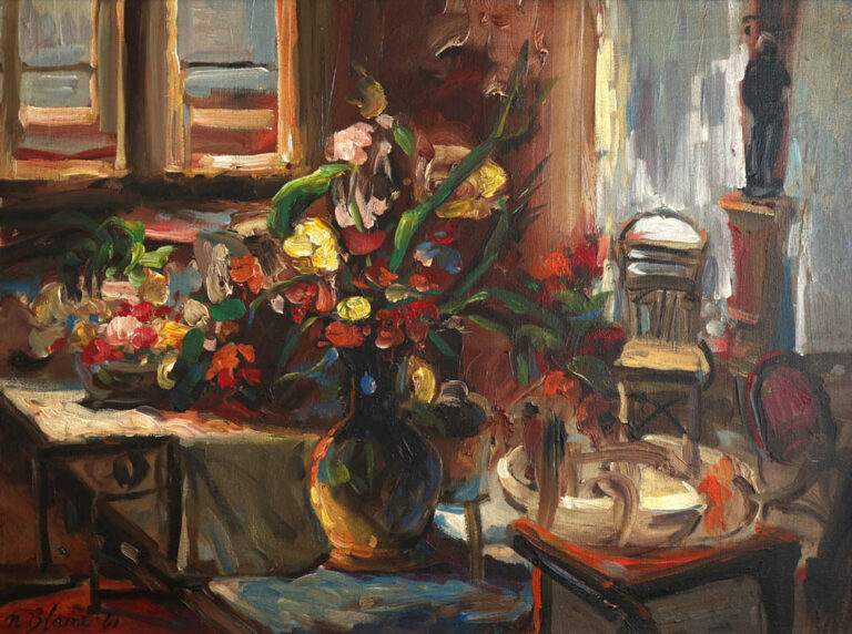 Nell Blaine: "Naturaleza muerta en interior" (1961).