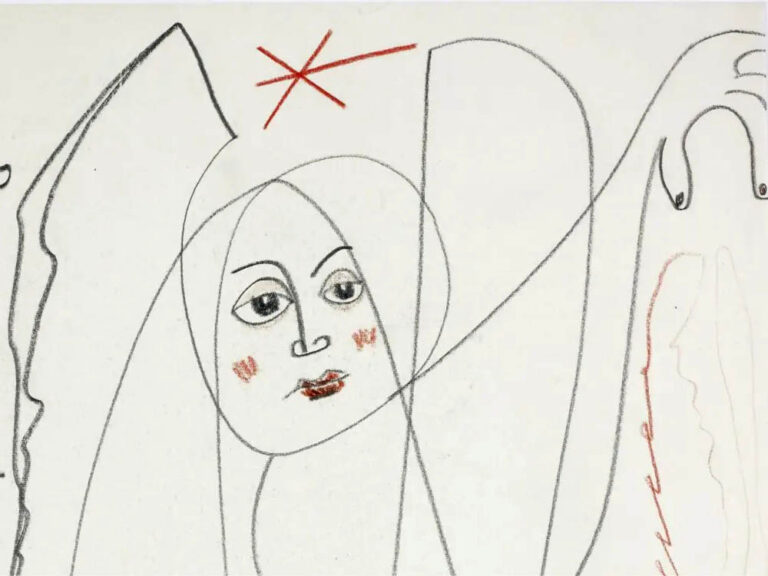 Adelheid Duvanel: "Ángel resignado, atrapado en una rama" (1958), detalle.