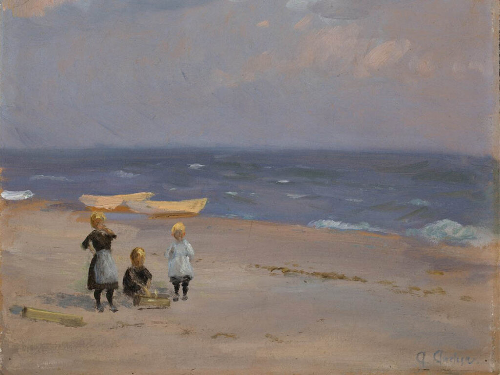 Anna Ancher: "Niños jugando en la playa de Skagen" (ca. 1905).