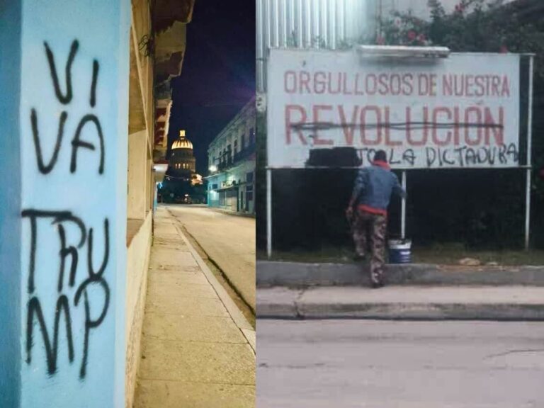 Carteles contra la dictadura cubana.