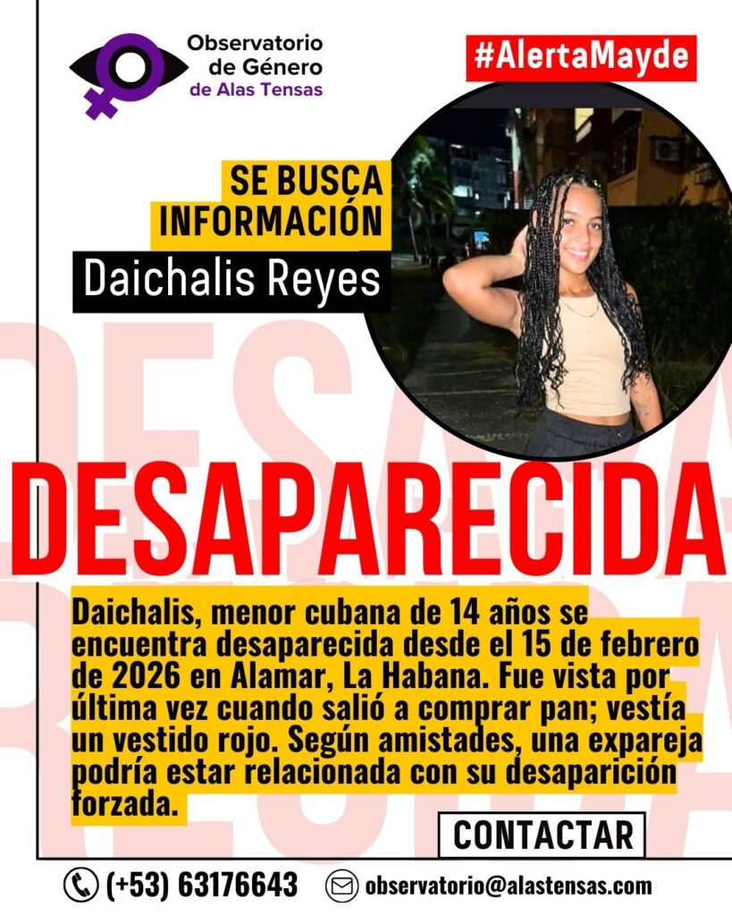 Daichalis, adolescente cubana reportada como desaparecida