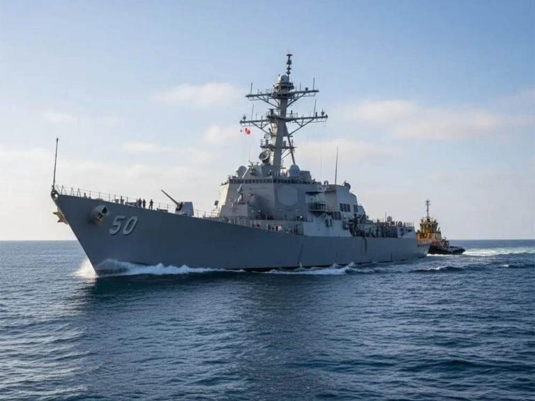 Destructor USS Stockdale en la bahía de Puerto Príncipe, Haití.