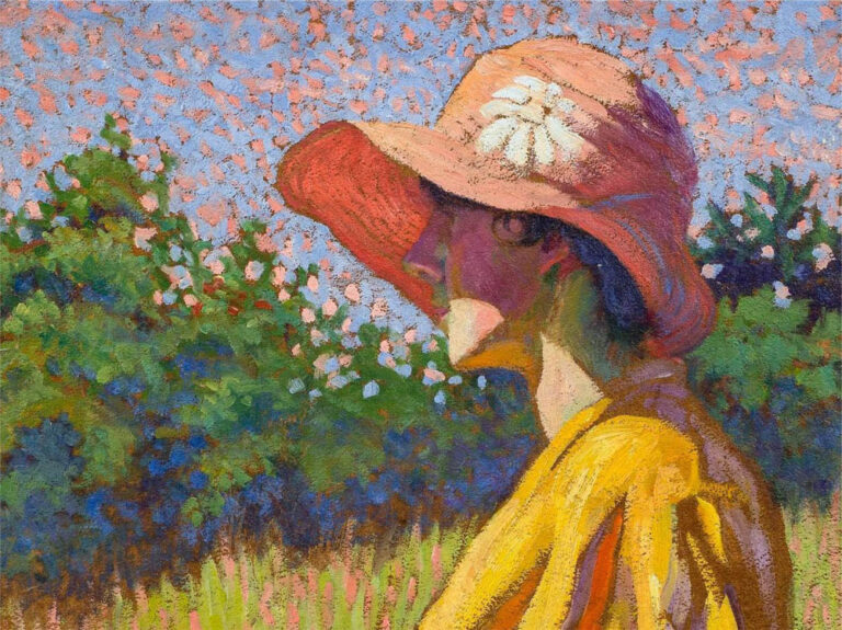 Grace Cochrane Sanger: "El sombrero rojo" (sin fecha), detalle.