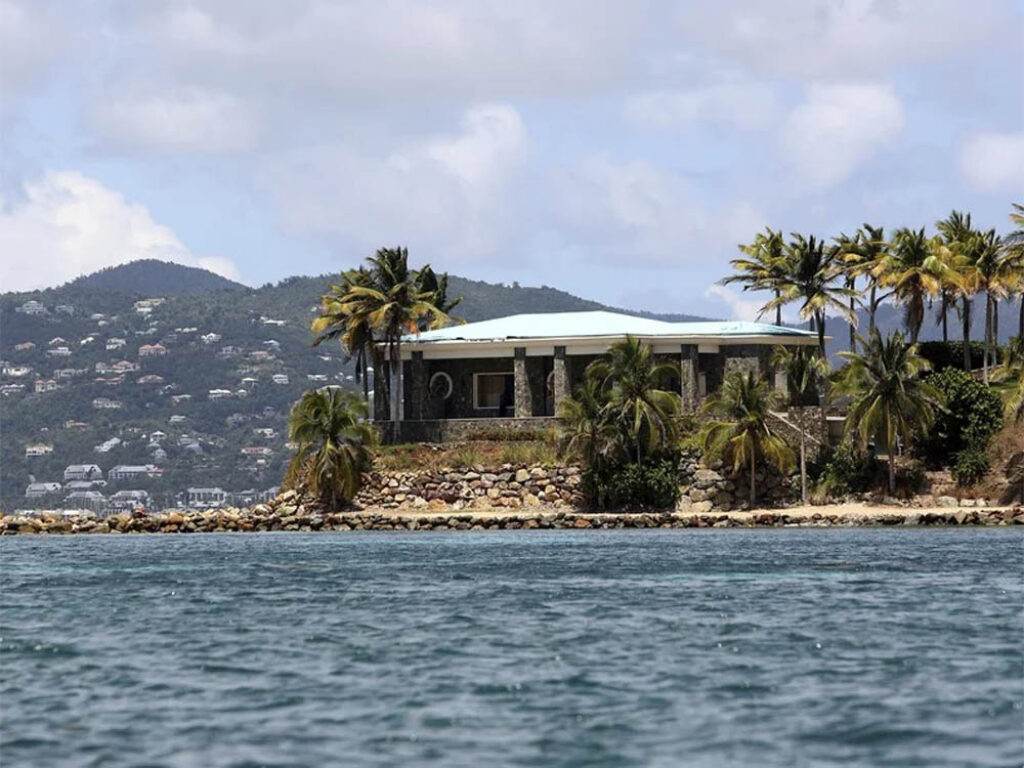 Mansión de Jeffrey Epstein en la isla Little St. James.
