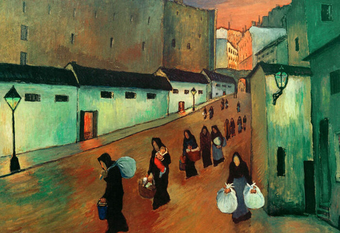 Marianne von Werefkin: "Regreso a casa" (1909), detalle.