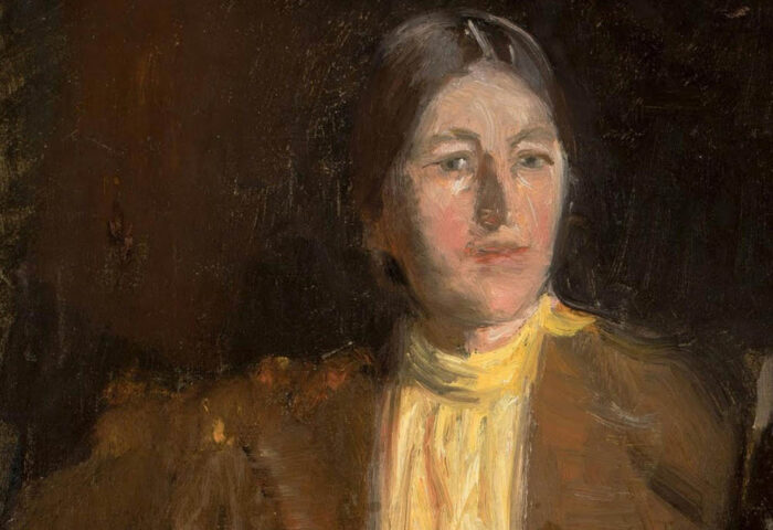 Michael Peter Ancher: "Autorretrato con Anna Ancher" (sin fecha), detalle.