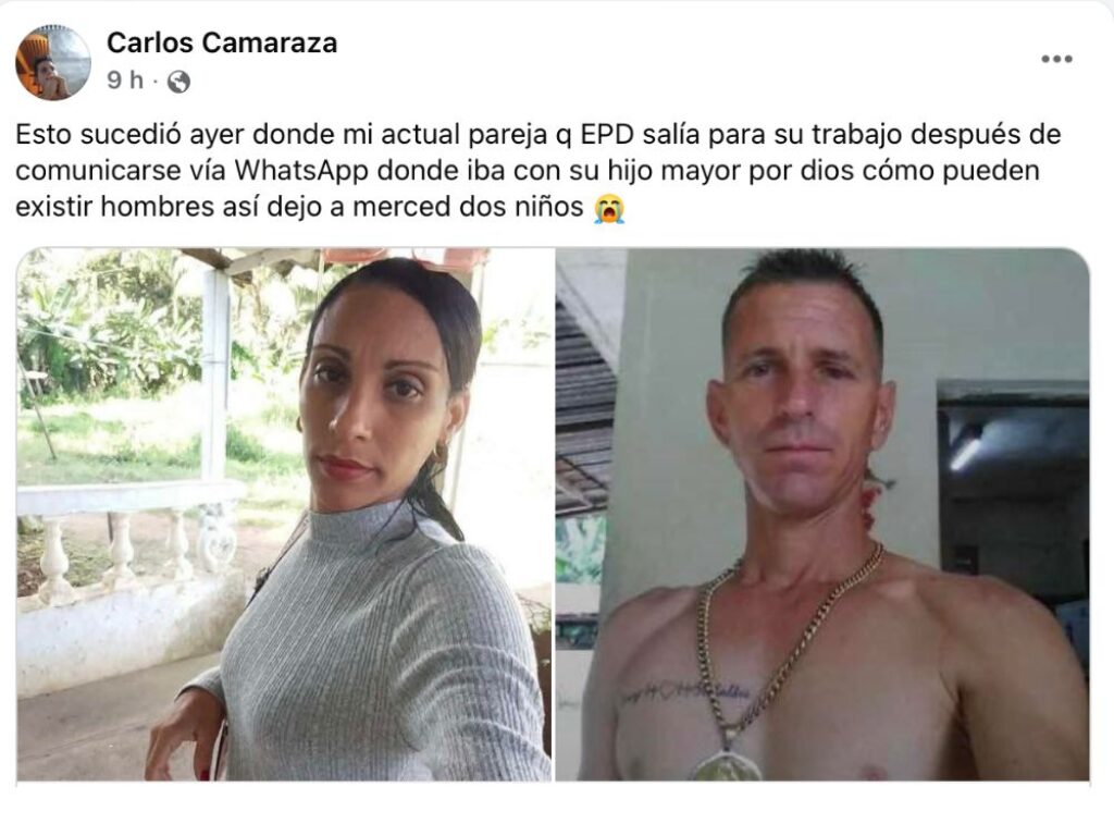 Post sobre feminicidio en Cuba
