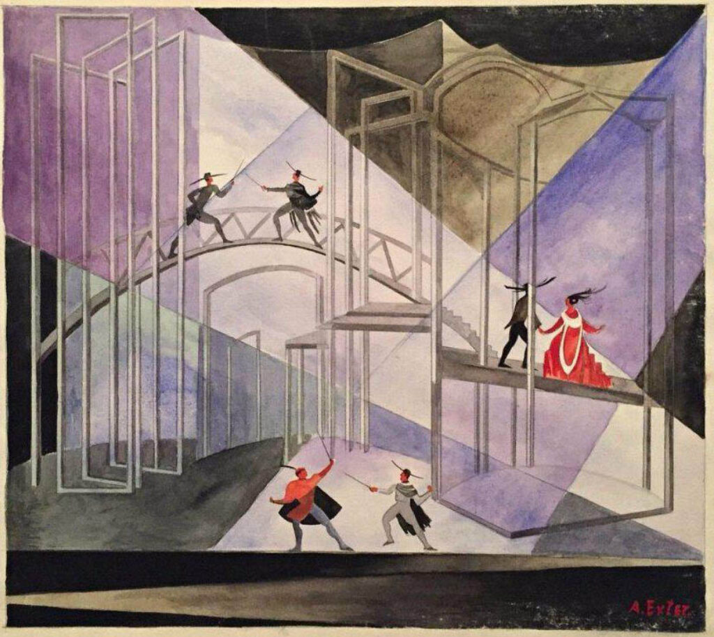 Aleksandra Ekster: Diseño para la obra de teatro "Otelo" (1927).