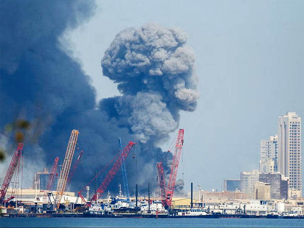 Ataque iraní a la capital de Bahréin, 28 de febrero de 2026.