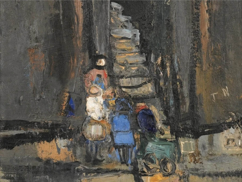 Joan Eardley: "Un callejón de Glasgow" (ca. 1956), detalle.