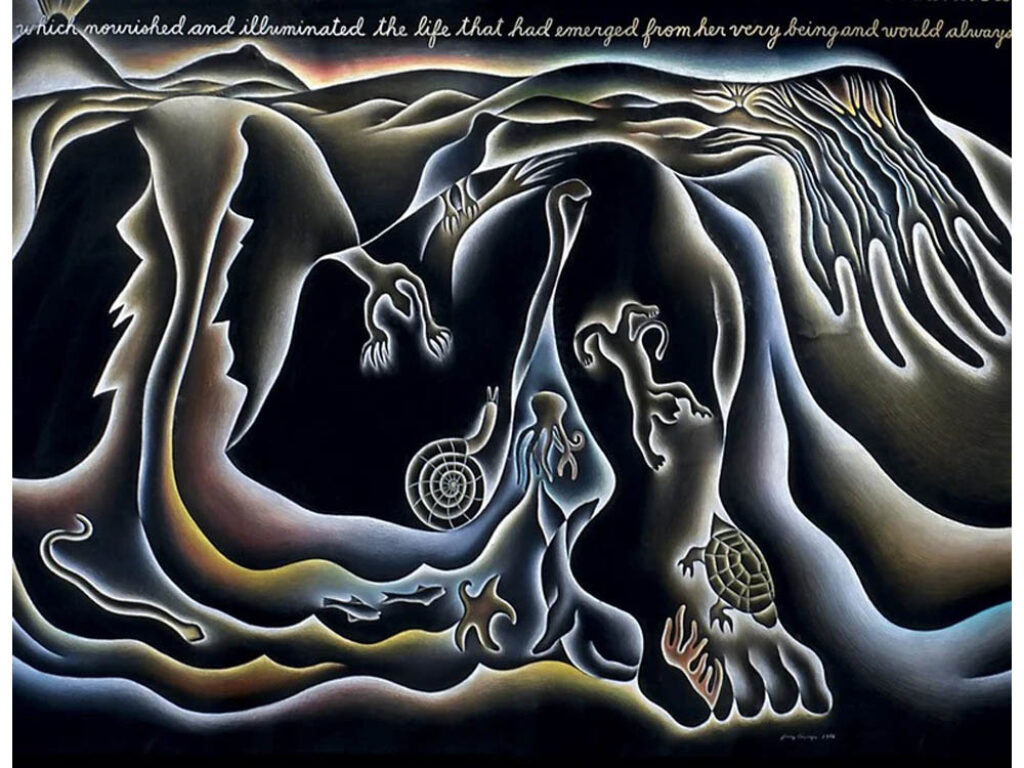 Judy Chicago: "En el principio" (1982), detalle.