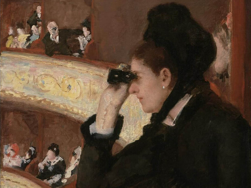 Mary Cassatt: "En el palco" (1878), detalle.