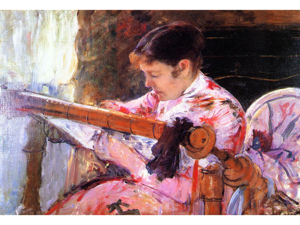 Mary Cassatt: "Lydia tejiendo un tapiz" (ca. 1881).