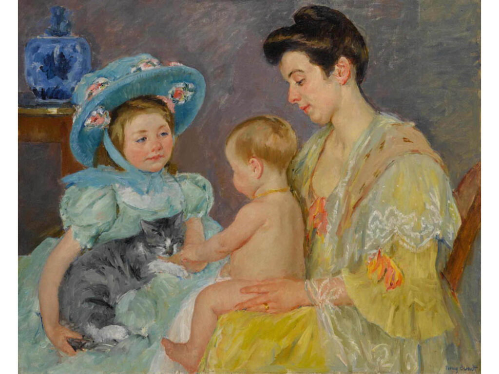 Mary Cassatt: "Niños jugando con un gato" (1907-1908).