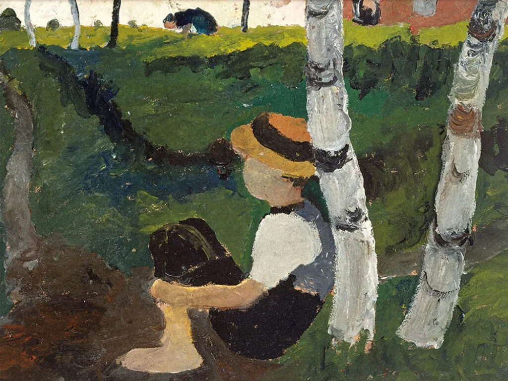 Paula Modersohn-Becker: "Niño en el camino bajo los abedules" (1900).