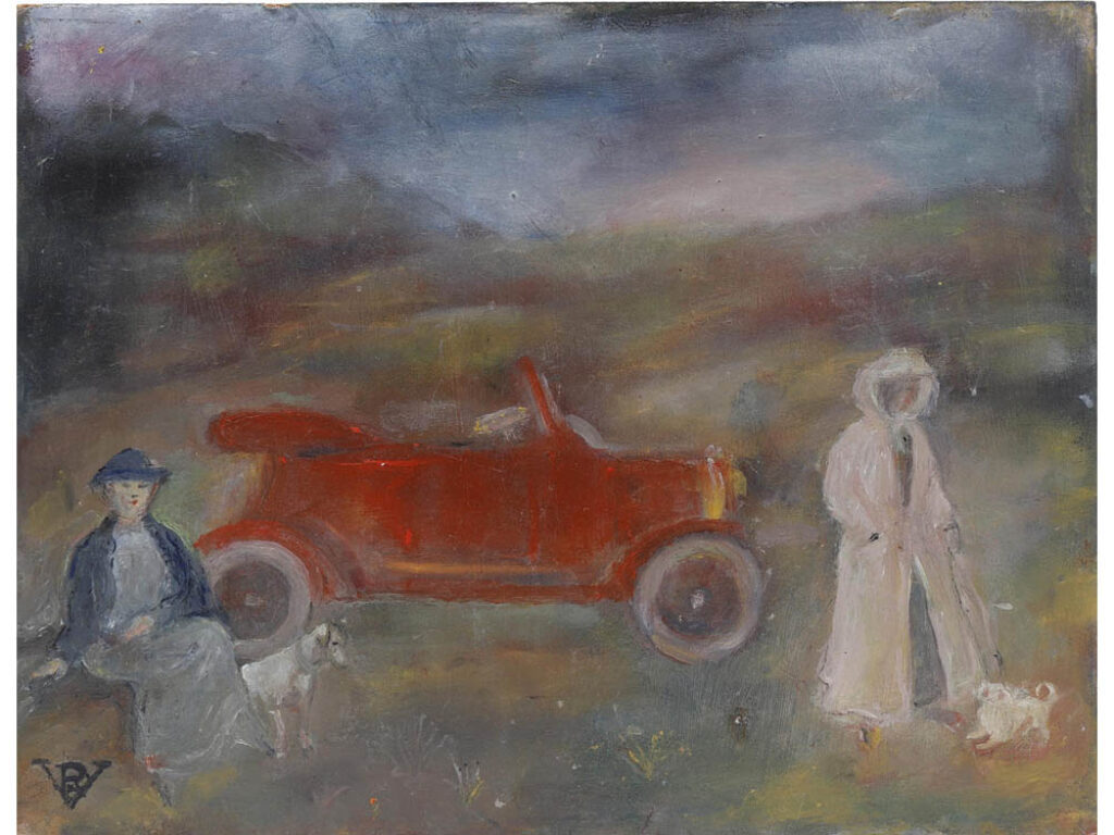 Rosario de Velasco: "Jóvenes ante un automóvil" (1984).