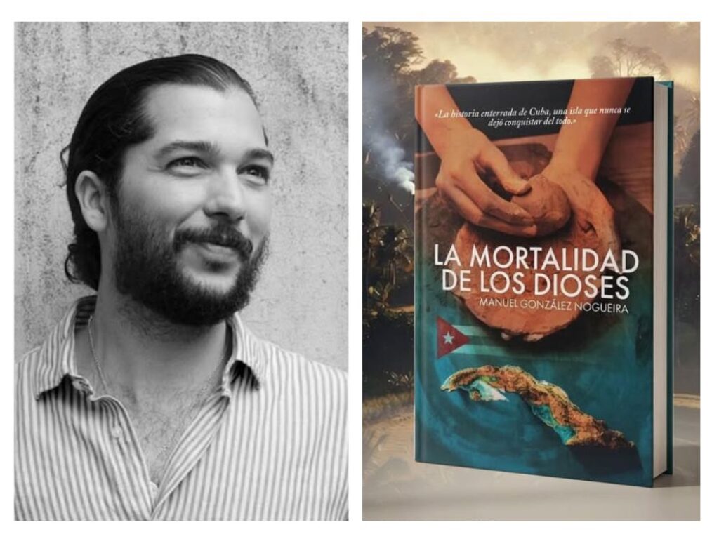 Manuel González junto a su libro