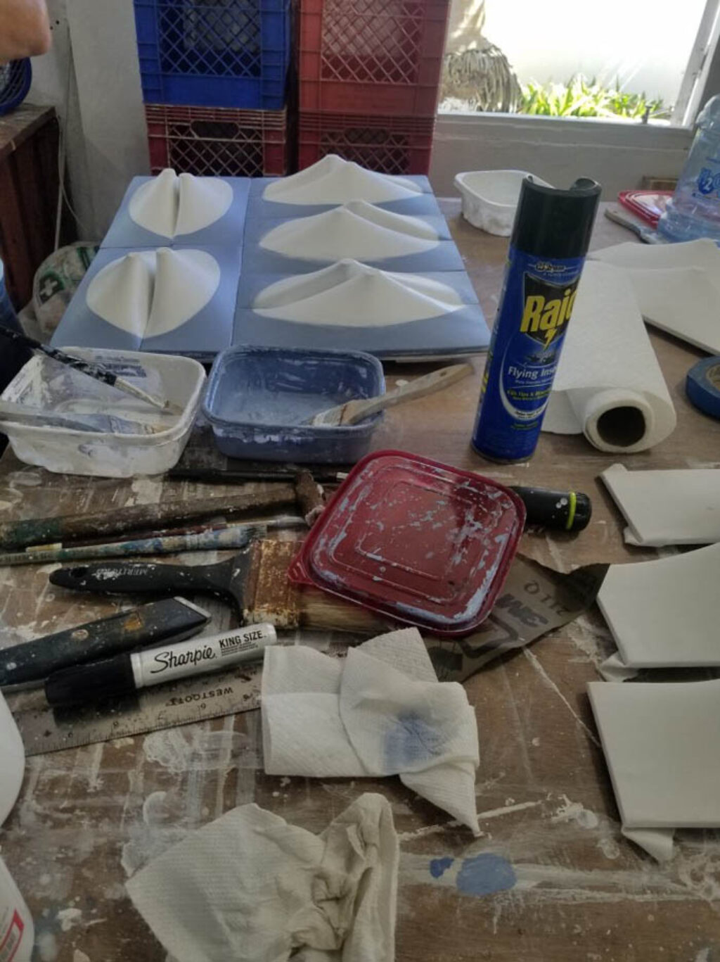 Zilia Sánchez: "Conjunción" (2019), obra en proceso. Taller de la artista en Santurce, Puerto Rico. Foto: Irene Esteves Amador