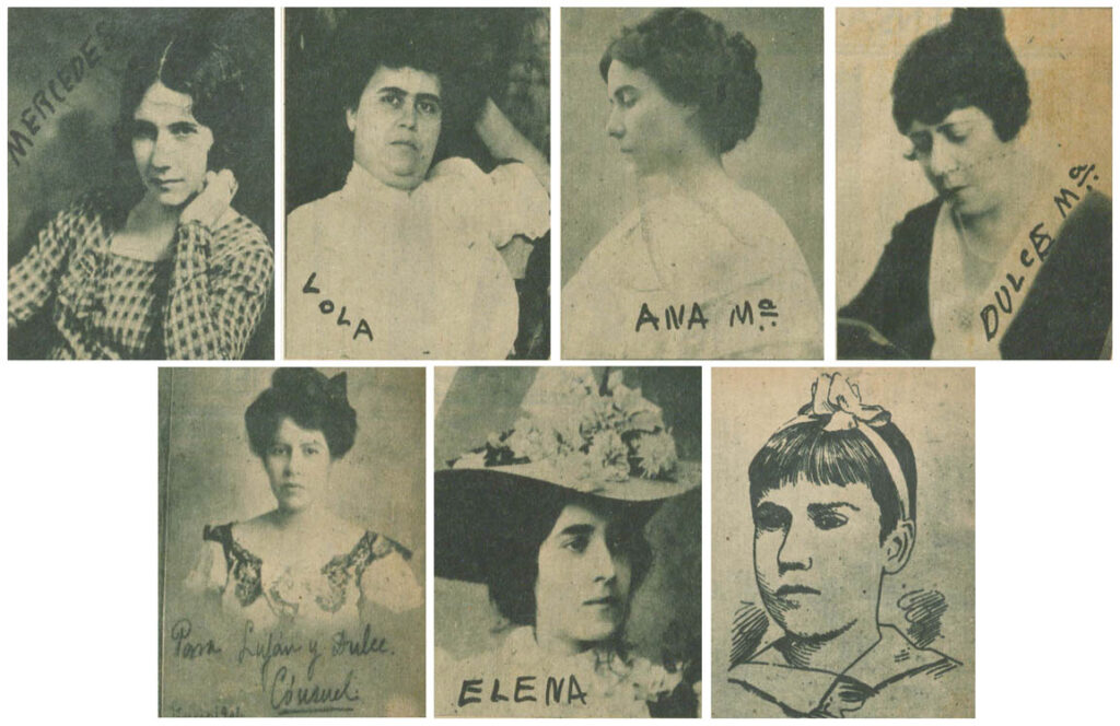Hermanas Mercedes, Lola, Ana María, Dulce María, Consuelo, Elena y Juana Borrero.