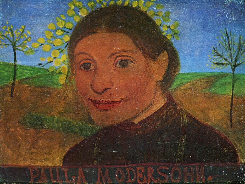 Paula Modersohn-Becker: "Autorretrato frente a un árbol florecido" (1902).