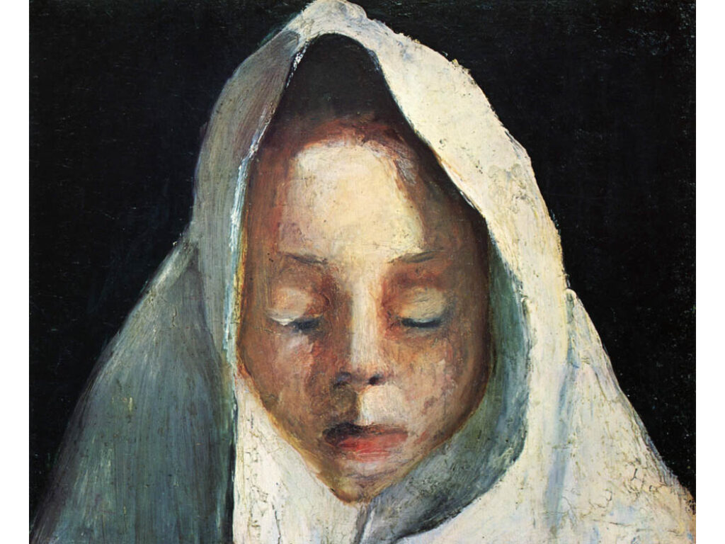Paula Modersohn-Becker: "Cabeza de niño con tela blanca" (ca. 1900).