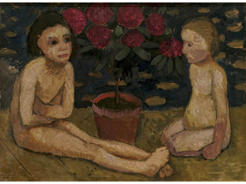 Paula Modersohn-Becker: "Dos niños desnudos sentados" (1906).