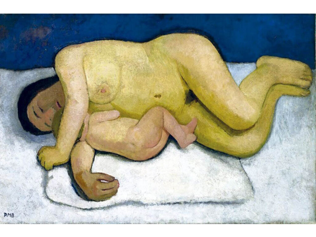 Paula Modersohn-Becker: "Madre e hijo acostados" (1906).