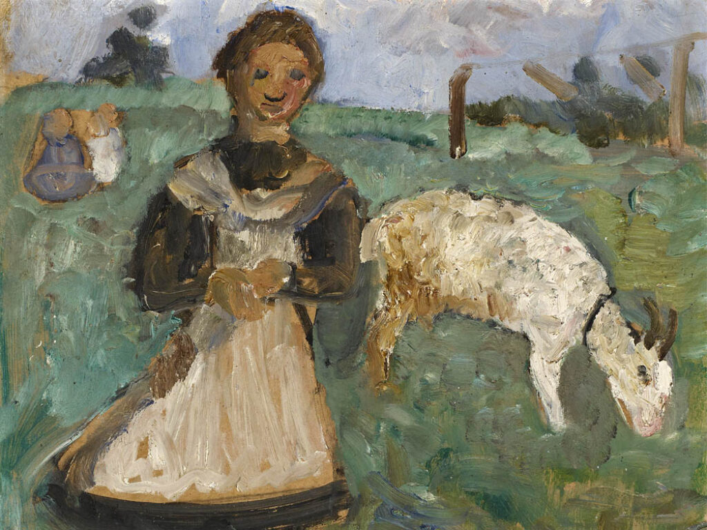 Paula Modersohn-Becker: "Niña con cabra" (1902), detalle.